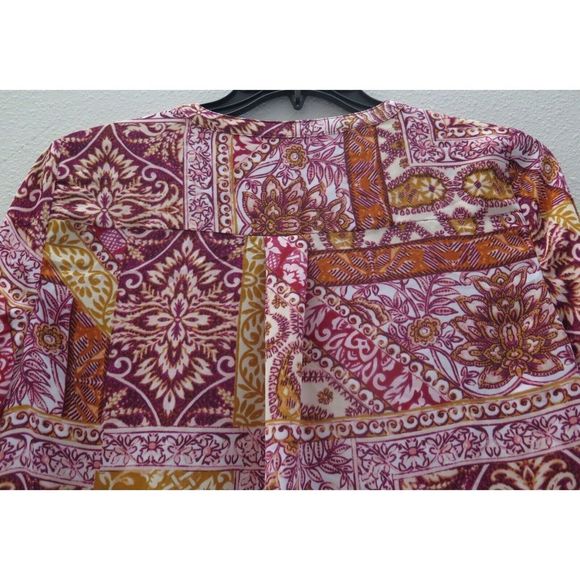 JM Collection 100136387MS Women's Sz M Real Red Holiday Romance V-Neck Blouse - Picture 5 of 8